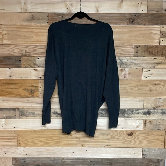 Zenana Outfitters size XL Charcoal Color V-Neck Crisscross Front Soft Sweater - Picture 8 of 8